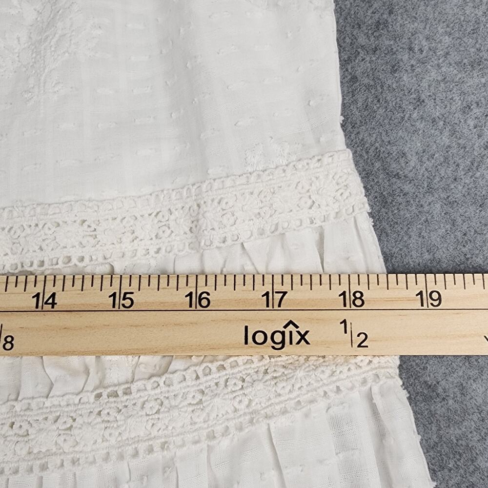 Rachel Zoe White Maxi Dress Lace Eyelet Boho Size 8 - Picture 11 of 13